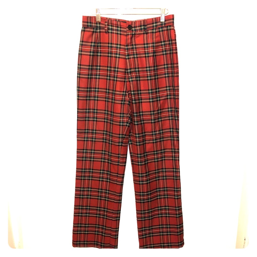 Reformation plaid high waist trousers